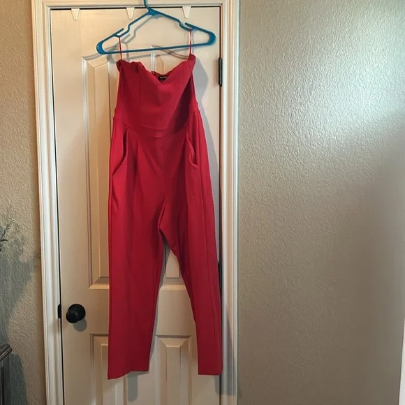 Express Vibrant Red Jumpsuit - Picture 2 of 6